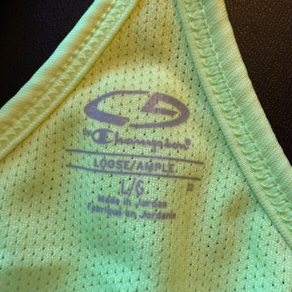 Champion Racerback Neon Yellow Tank Top Size Large - Picture 8 of 8